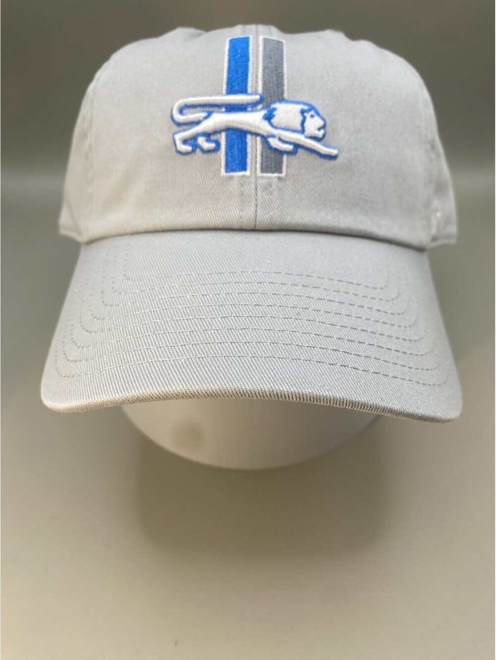 NFL '47 Detroit Lions Light Grey Adjustable Strap Hat Throwback Logo